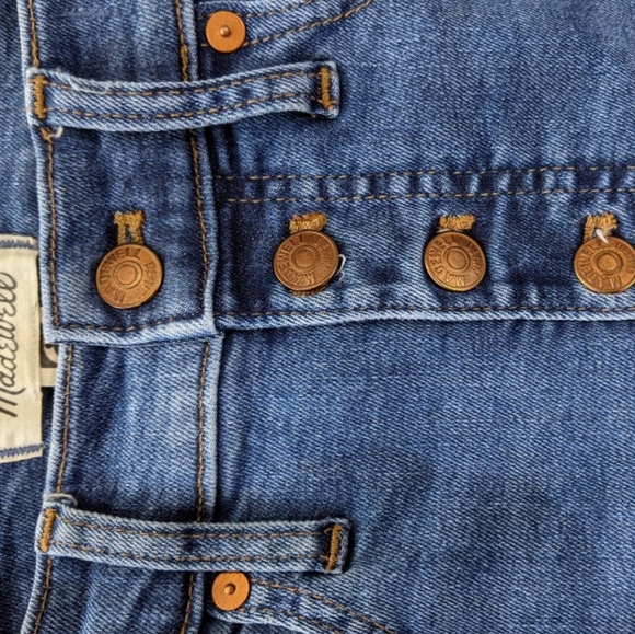 Madewell 10" High Rise Button Blue Jeans 25 Petite - Picture 2 of 5